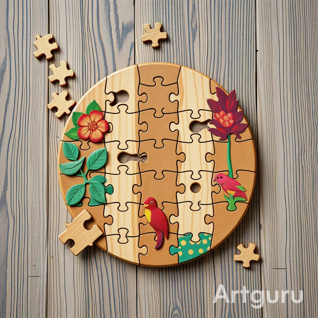 Round Wooden Puzzle