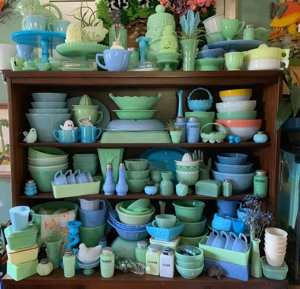 Vintage Jadeite Collection Display