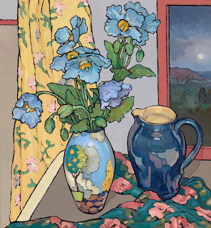 Blue Poppies Still Life