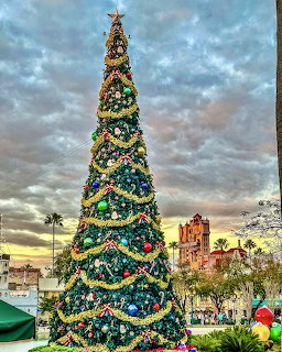 Disney Christmas Tree at Dusk