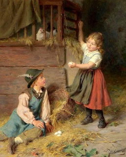 Félix Schlesinger Children in Barn