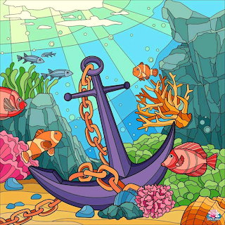 Underwater Ocean Anchor Scene