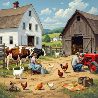 Farm Life Scene