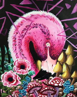 Flamingo Painting by Oliver Carter