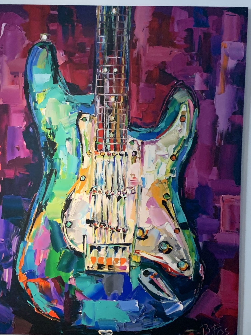 Colorful Bass Guitar Painting