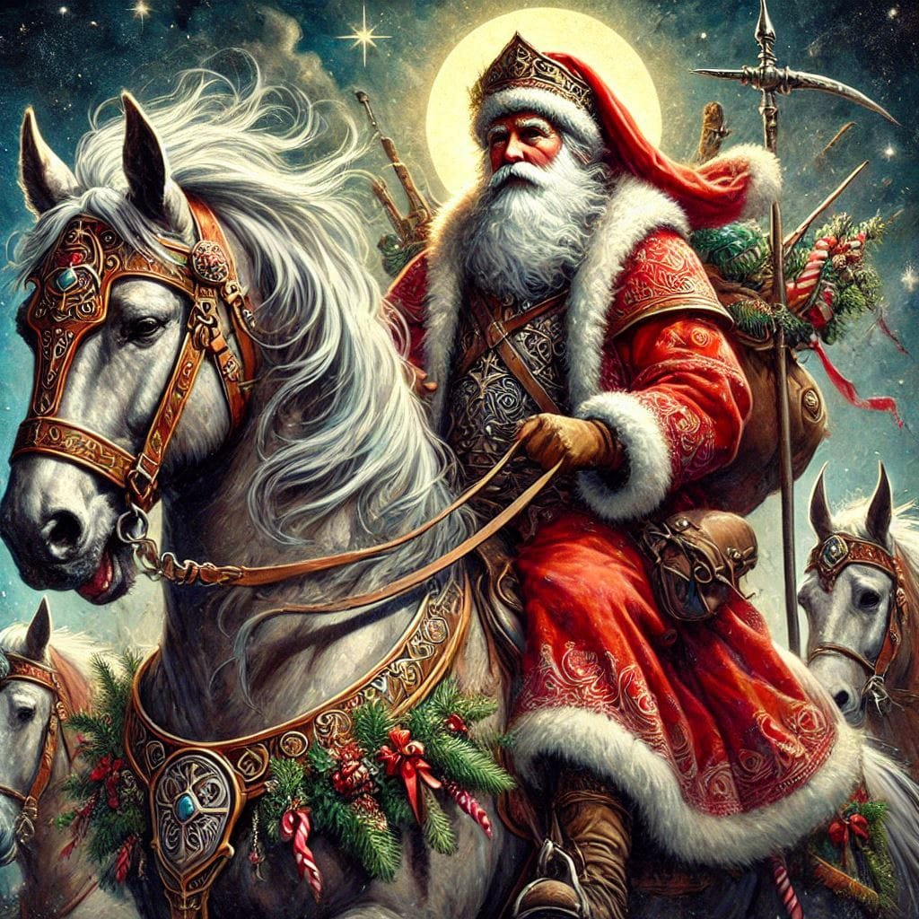 San Nikolaus on White Horse
