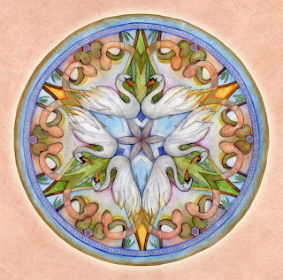 Swan Mandala Circular Design