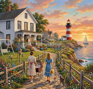 Coastal Lighthouse at Sunset