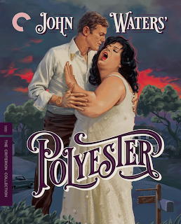 Polyester movie poster artwork with retro typography and character illustration