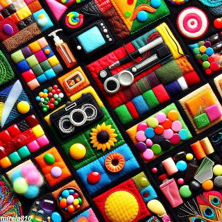 Colorful Toy Grid Collection