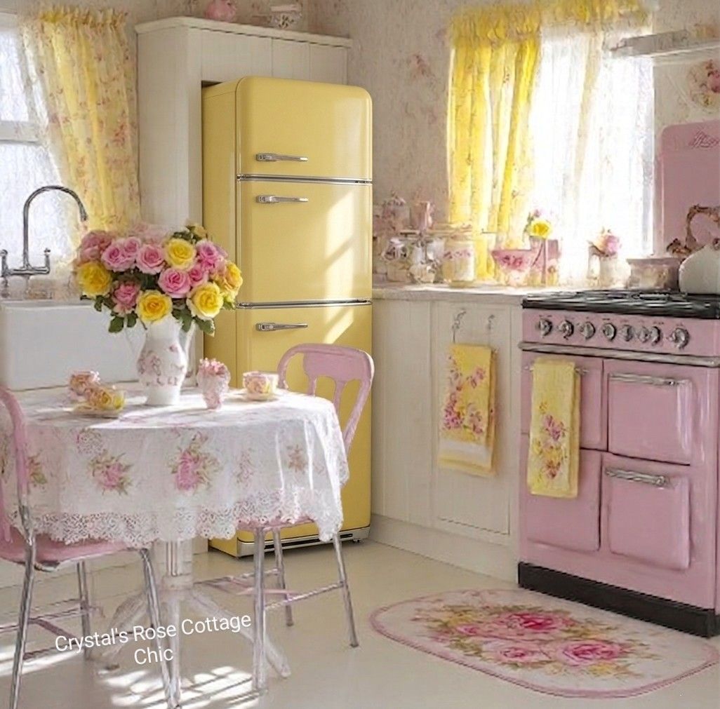Vintage Pastel Kitchen Interior