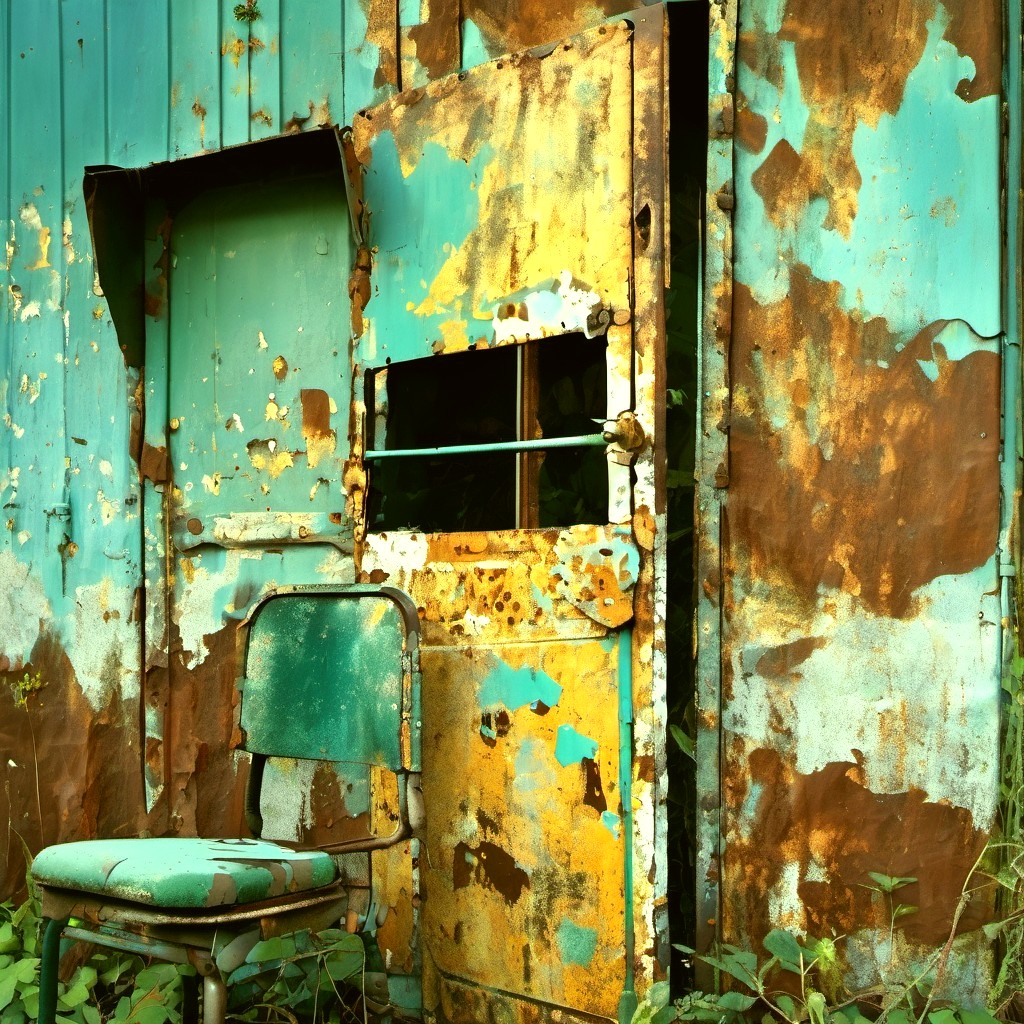 Rusty Metal Shed Door