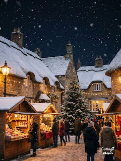 Christmas Village Market Snow