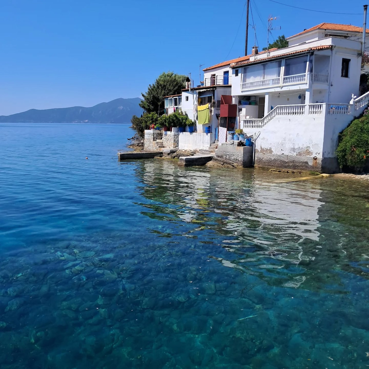 Greek Coastal Village Houses