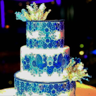 Ornate Blue Wedding Cake