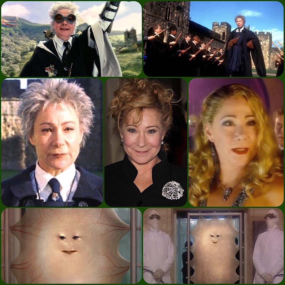 Collage of Zoe Wanamaker portraits and character scenes from a science fiction TV show
