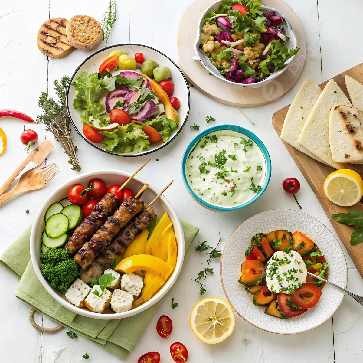 Healthy Mediterranean Food Bowls