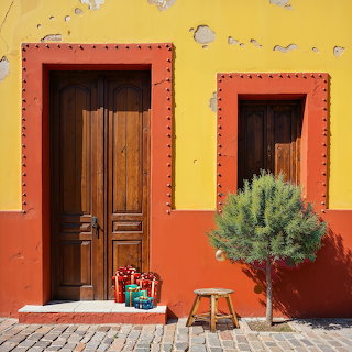 Colorful Mexican Doorway Christmas