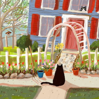 Cat in Garden Archway