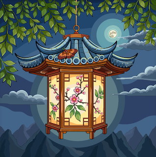 Japanese Lantern Night Scene