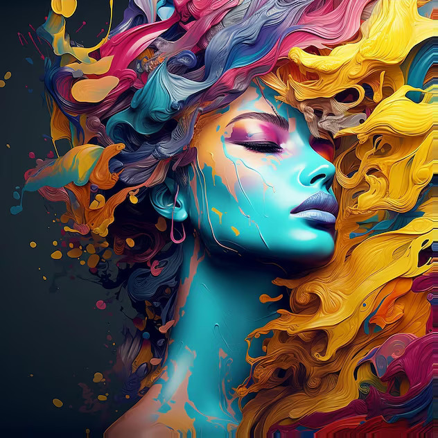 Colorful Abstract Woman Portrait