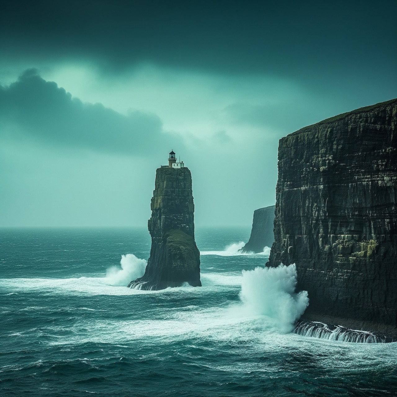 Lighthouse on Sea Stack