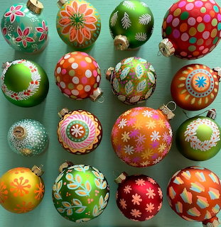 Colorful Decorated Christmas Ornaments