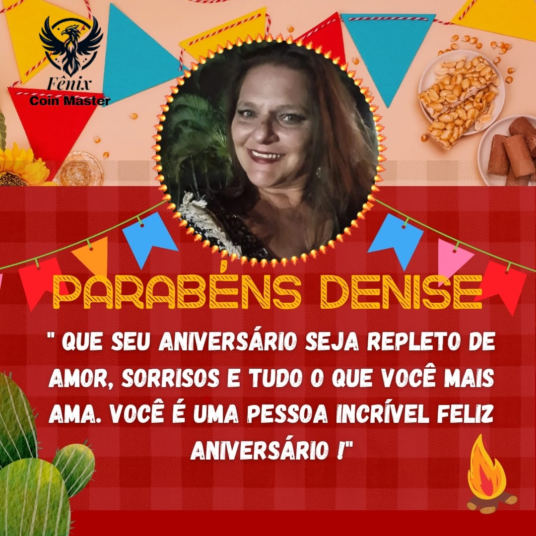 Colorful birthday greeting design with a smiling woman's portrait and Portuguese celebratory text