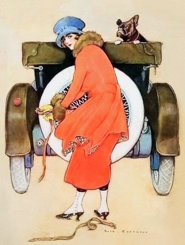Vintage Automobile Illustration by Ruth Eastman 1919