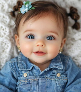 Blue-Eyed Baby Girl Portrait