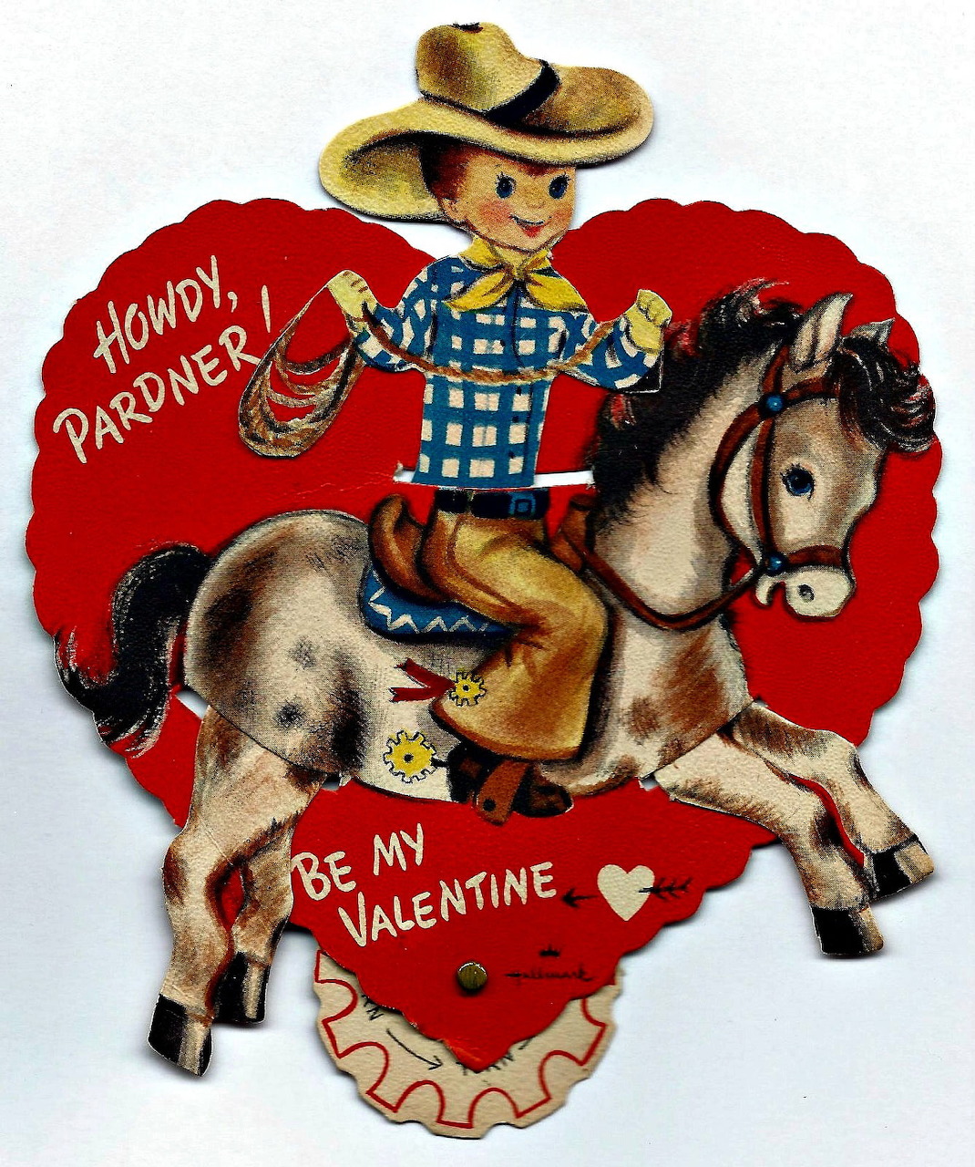 Vintage Valentine Cowboy Horse