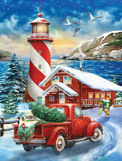 Winter Lighthouse Scene