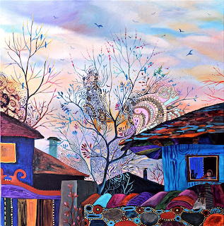 Colorful Sunset Fantasy Village