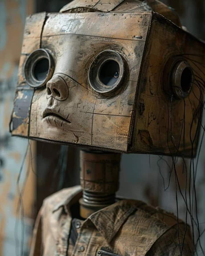 Carved wooden sculpture of a child with warm brown tones