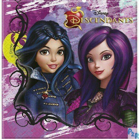 Disney Descendants book cover with Mal and Evie on a purple background