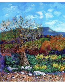 Autumn Olive Tree Landscape Painting
