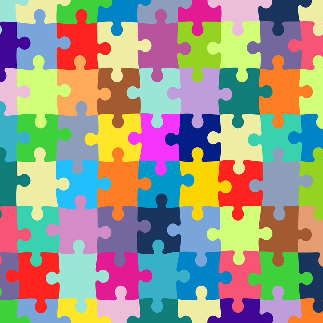 Colorful Jigsaw Puzzle Pieces