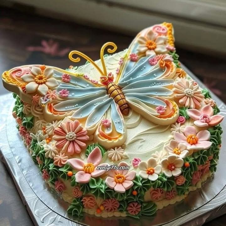 Butterfly Flower Cake