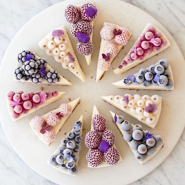 Decorated Cake Slices with Berries