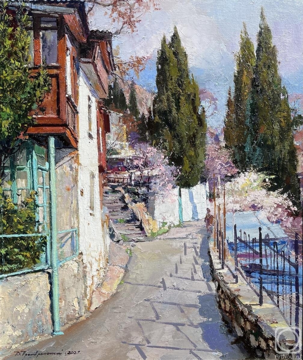 Mediterranean Village Alley Painting