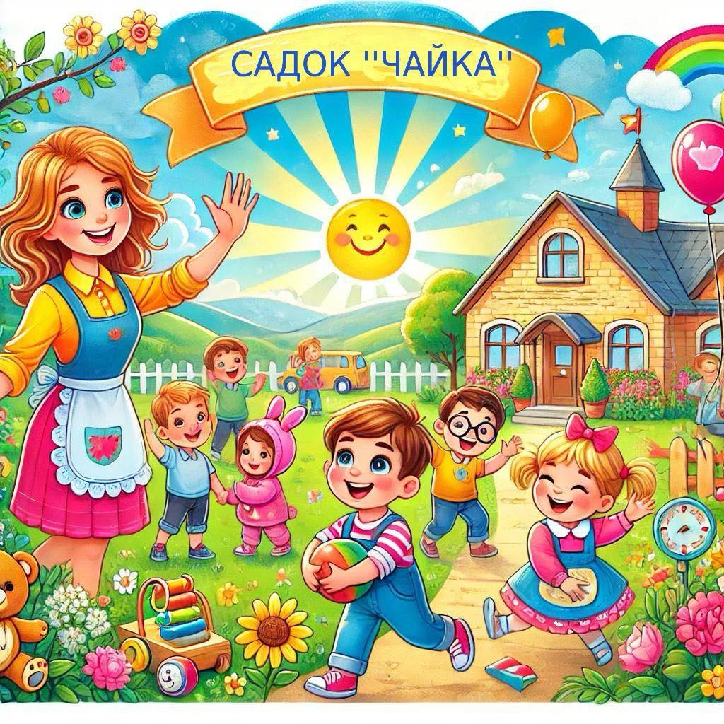 Kindergarten Cartoon Scene