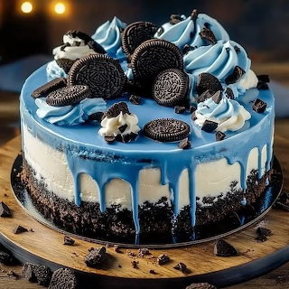 Blue Oreo Drip Cake