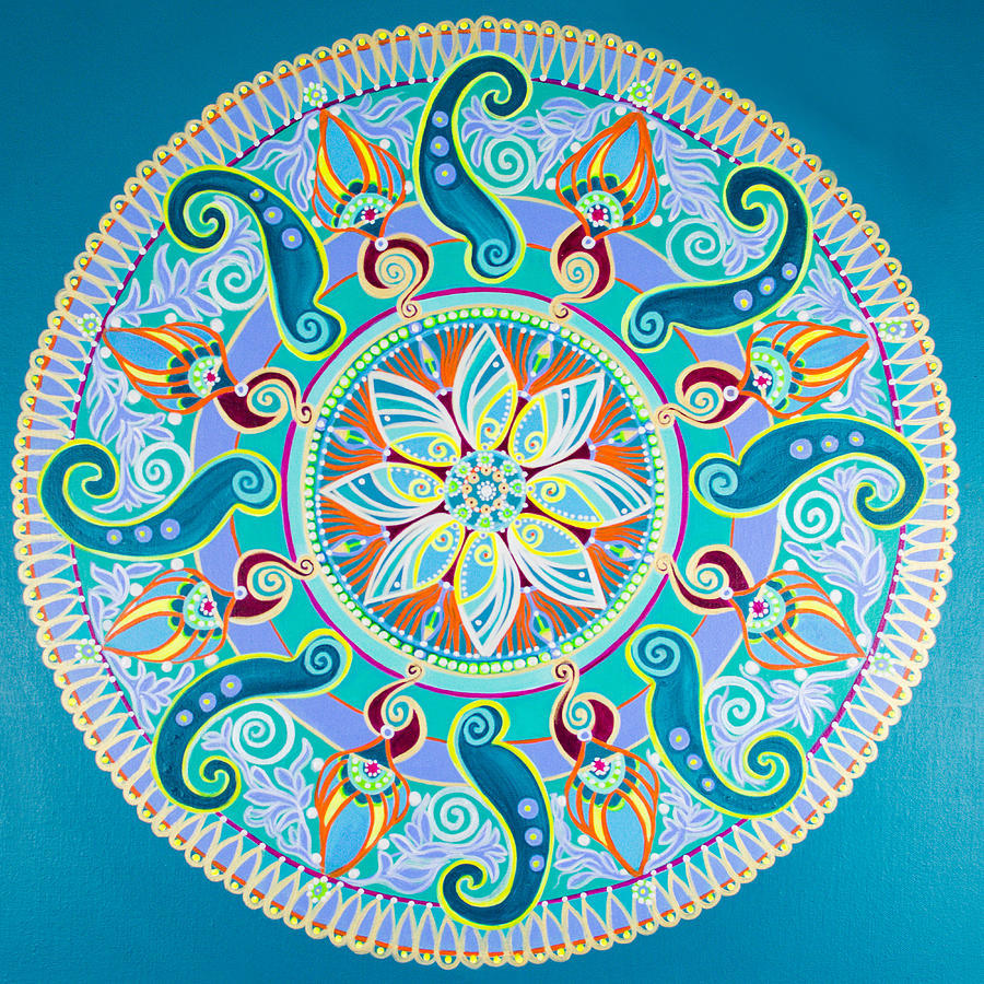 Colorful Mandala with Floral Motifs