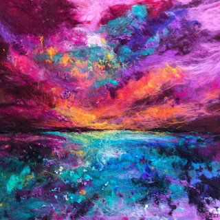 Abstract Sunset over Sea
