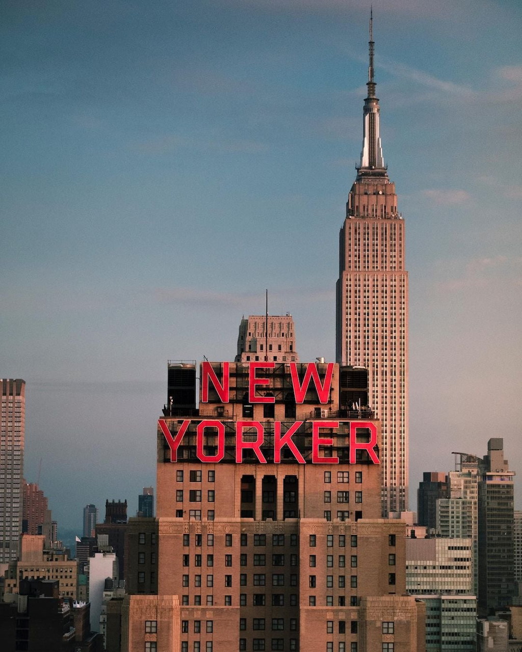 New York City skyline with tall skyscrapers
