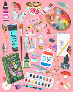 Art Supplies Flat Lay