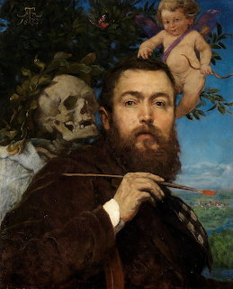 Hans Thoma Self-Portrait with Amor and Death