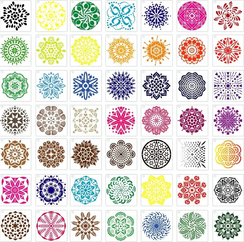 Colorful Mandala Pattern Grid