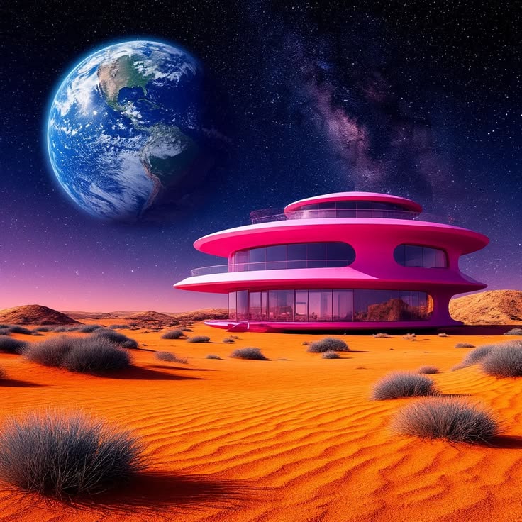 Futuristic Pink Alien Home