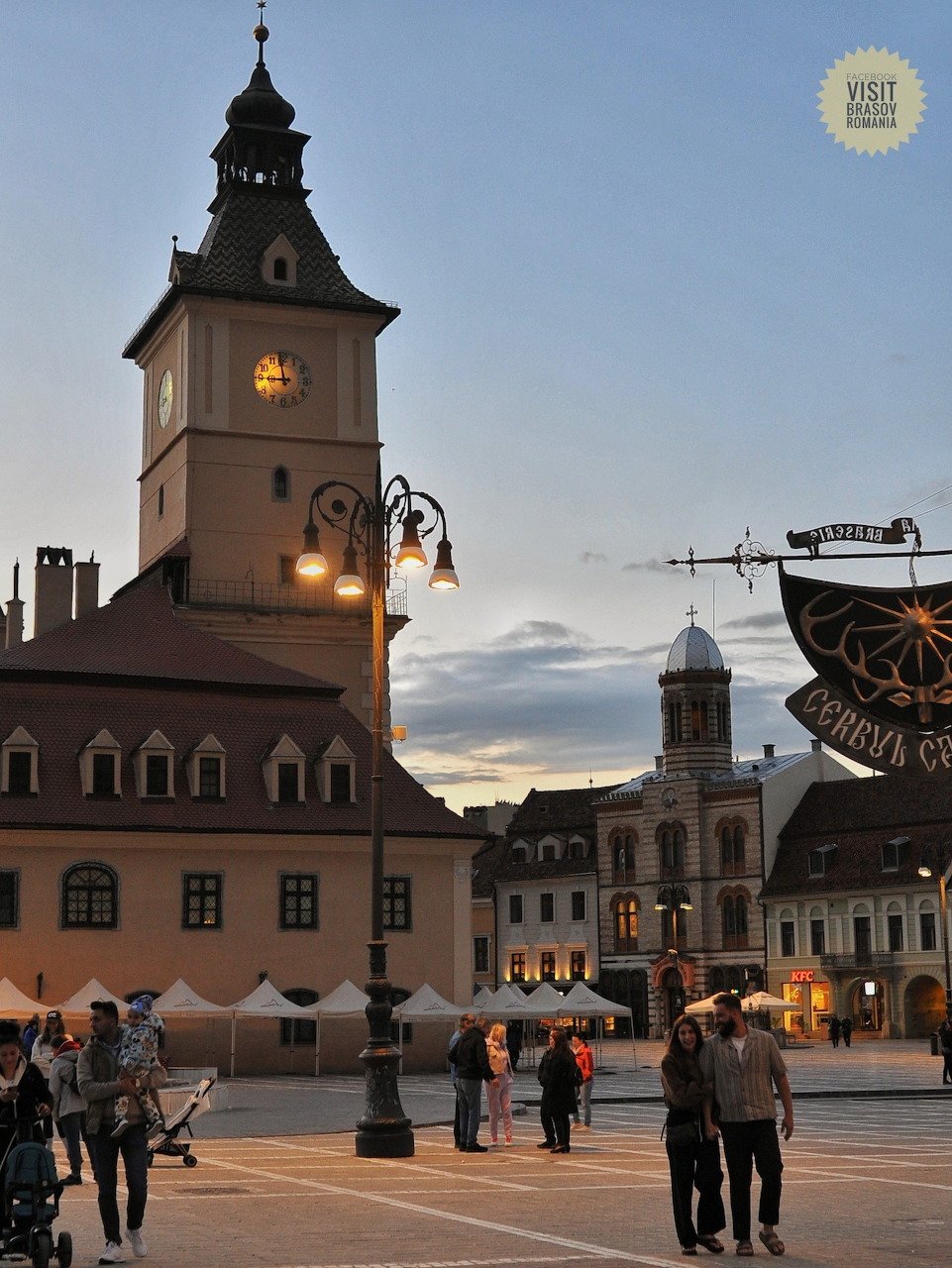 Brasov Council Square at Dusk